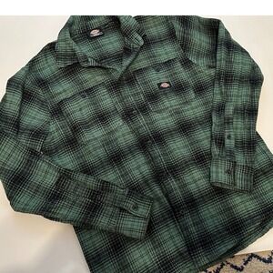 Dickies Evansville Green/Black Long Sleeve Flannel Shirt